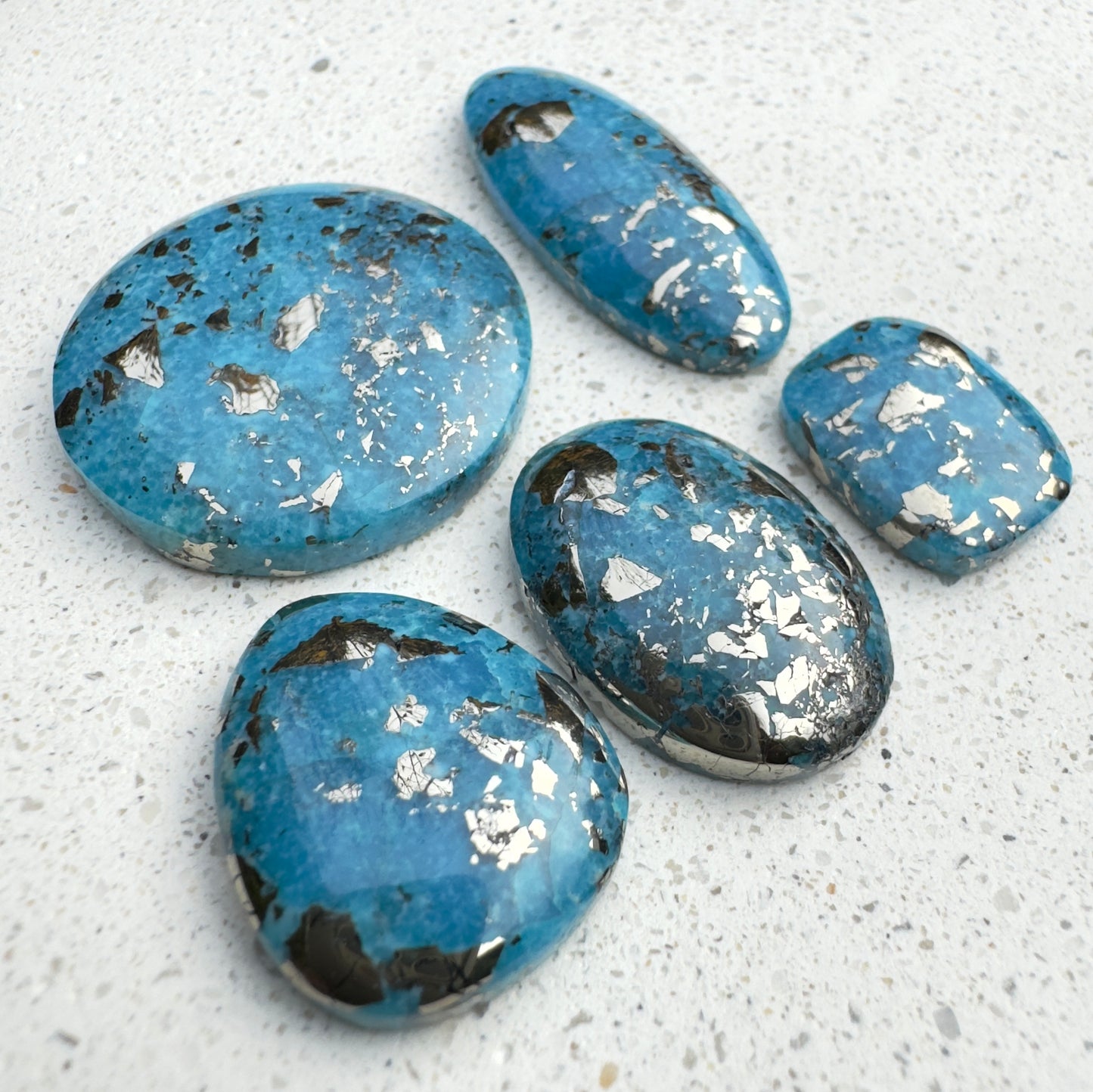 Ithaca Peak Turquoise Cabochon, Stabilized