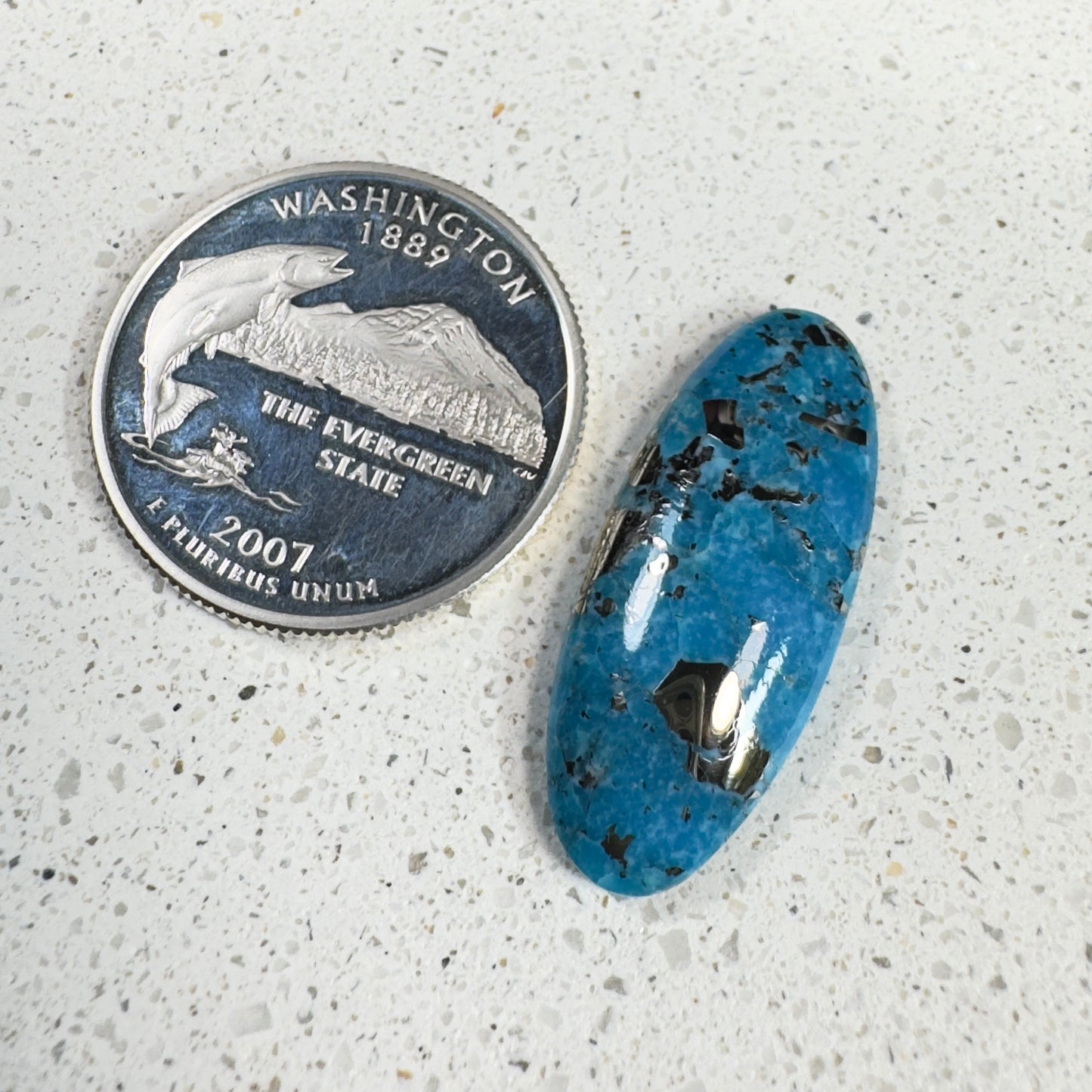 Ithaca Peak Turquoise Cabochon, Stabilized