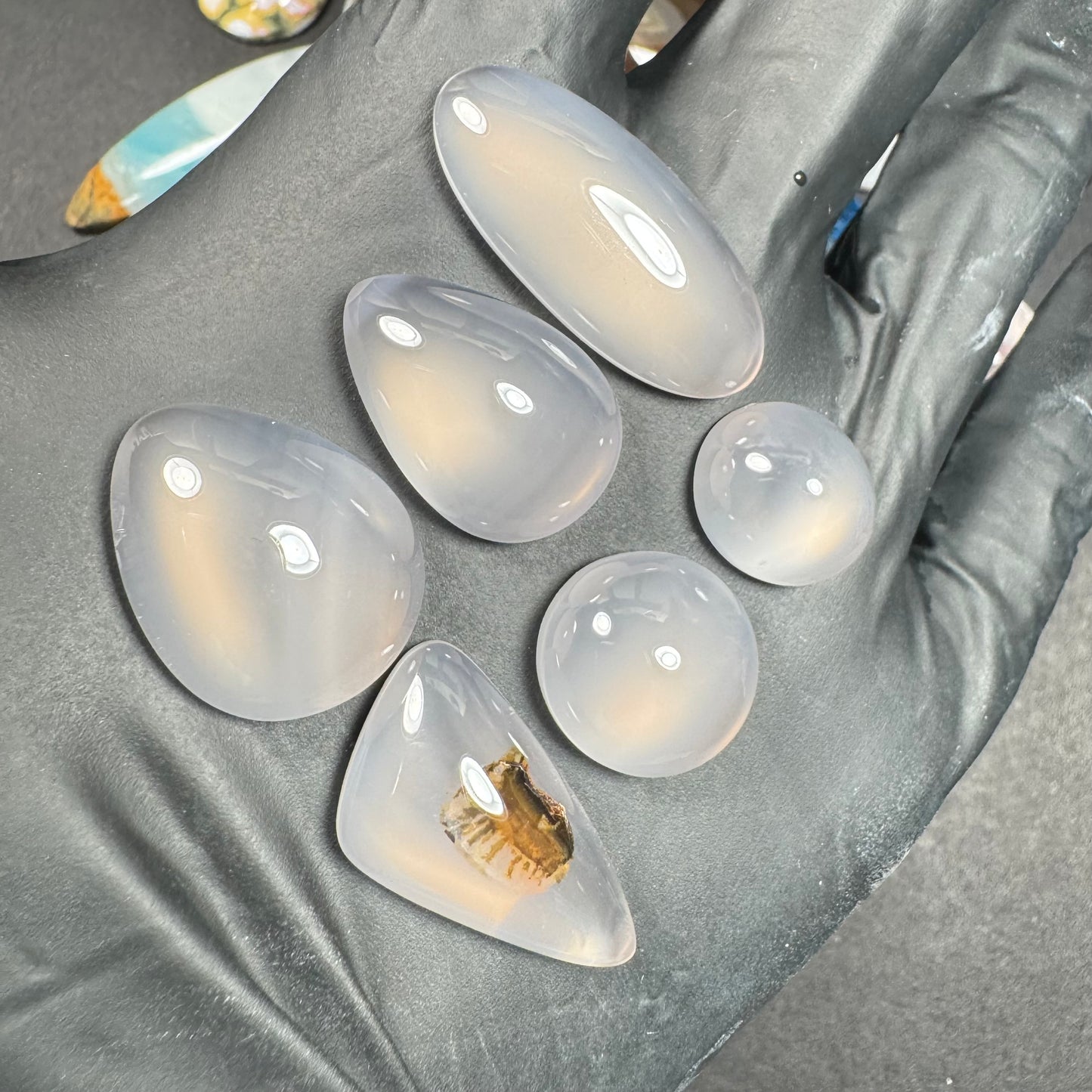 Pale Pink Agate Limb Cast Cabochon - Oregon 