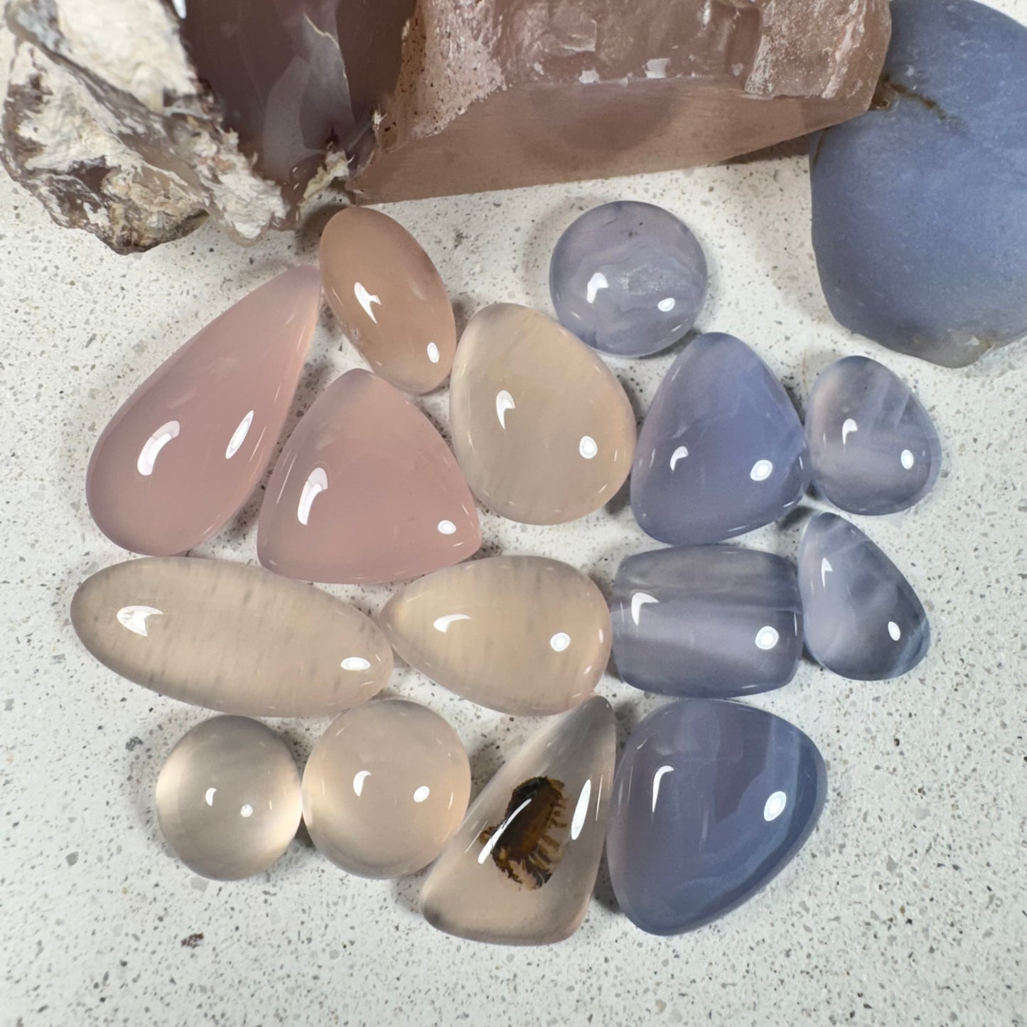 African Blue River Agate Cabochon