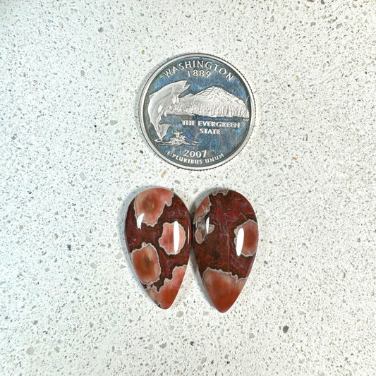 Hornitos Poppy Jasper Cabochon Pair