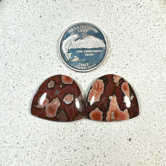 Hornitos Poppy Jasper Cabochon Pair