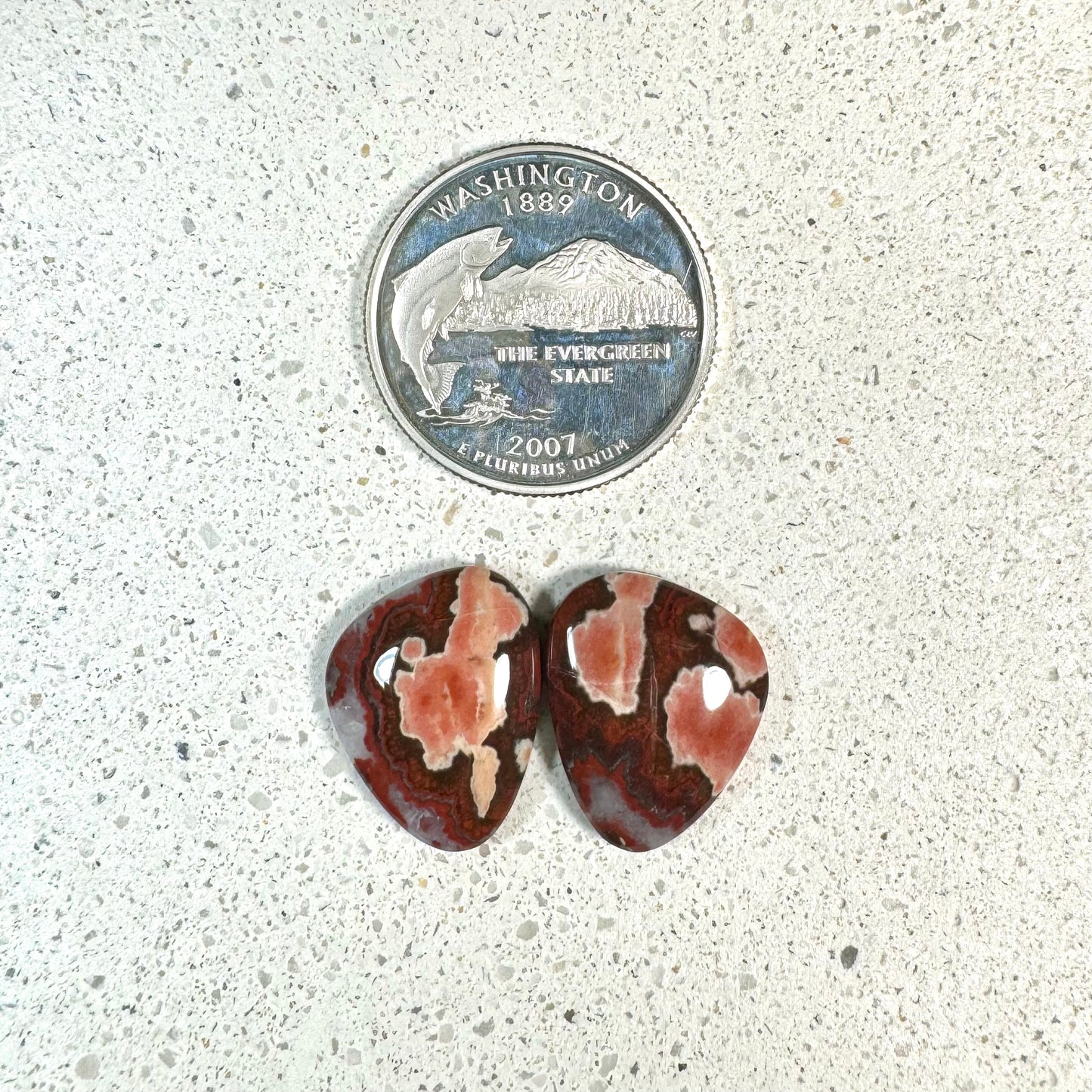 Hornitos Poppy Jasper Cabochon Pair