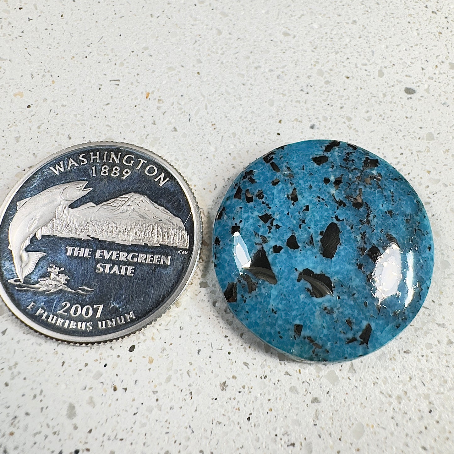 Ithaca Peak Turquoise Cabochon, Stabilized