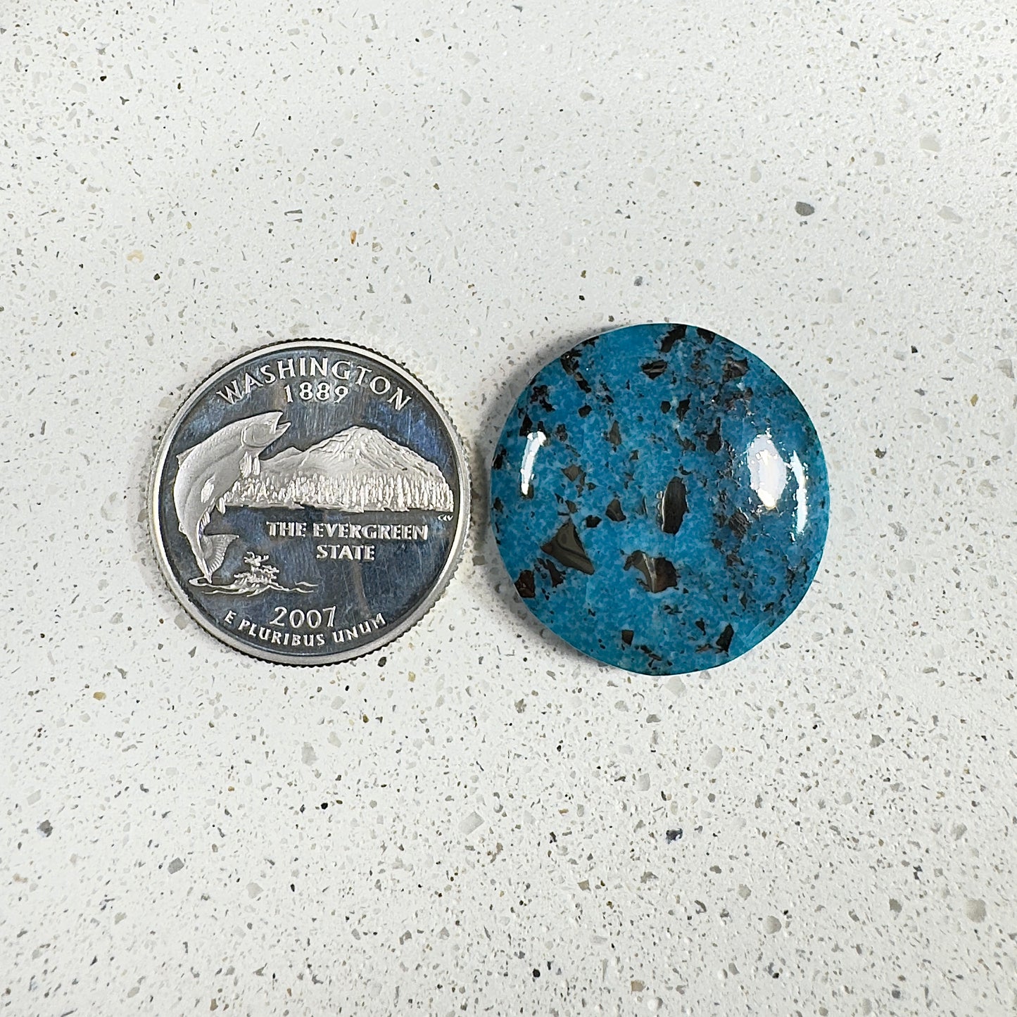 Ithaca Peak Turquoise Cabochon, Stabilized