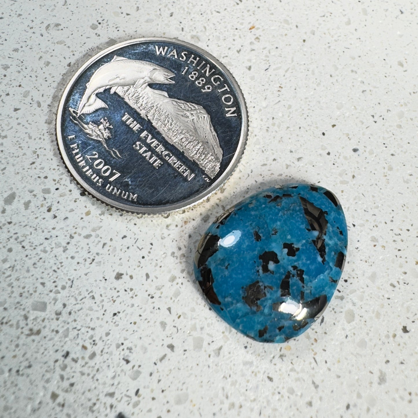 Ithaca Peak Turquoise Cabochon, Stabilized